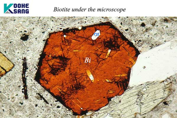 بیوتیت (میکای سیاه) چیست و چه کاربردی دارد؟ 3 مقطع میکروسکوپی بیوتیت